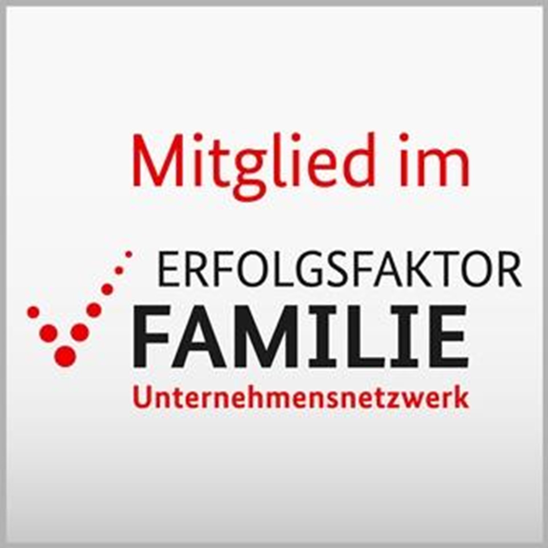 Das ist das Logo für Mitglieder im Unternehmensnetzwerk "Erfolgsfaktor Familie"